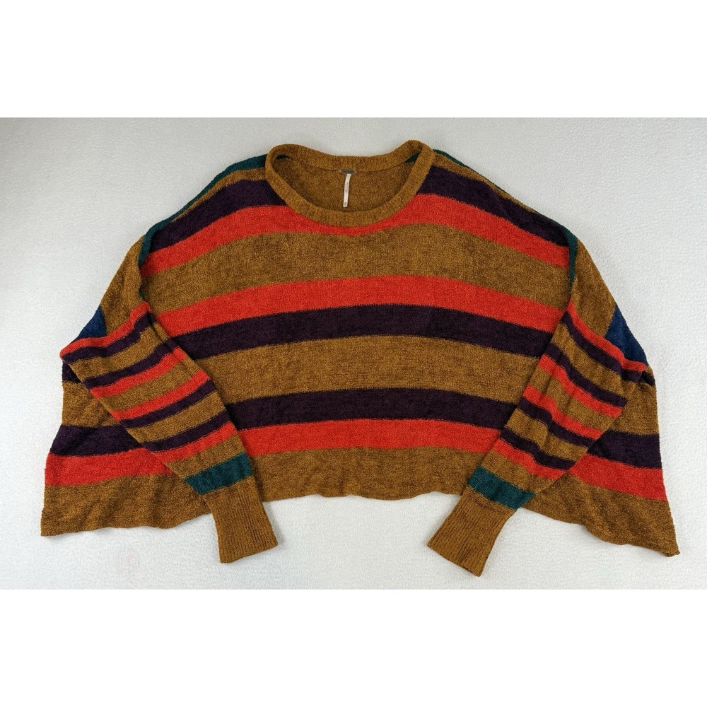 Free People all about you Chenille oversized striped sweater Size XS